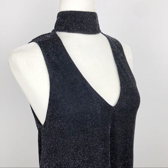 NWT Show Me Your MuMu Friday Black Choker Cut out Dress XS Metallic Black - Picture 13 of 16